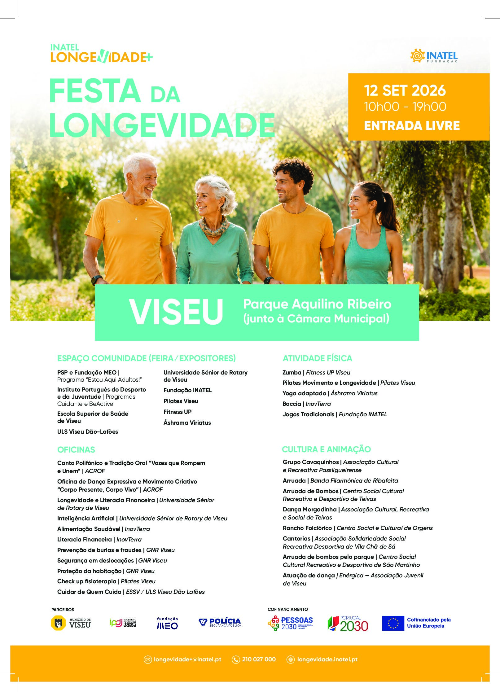 Festa da Longevidade+ realiza-se a 12 de setembro em Viseu